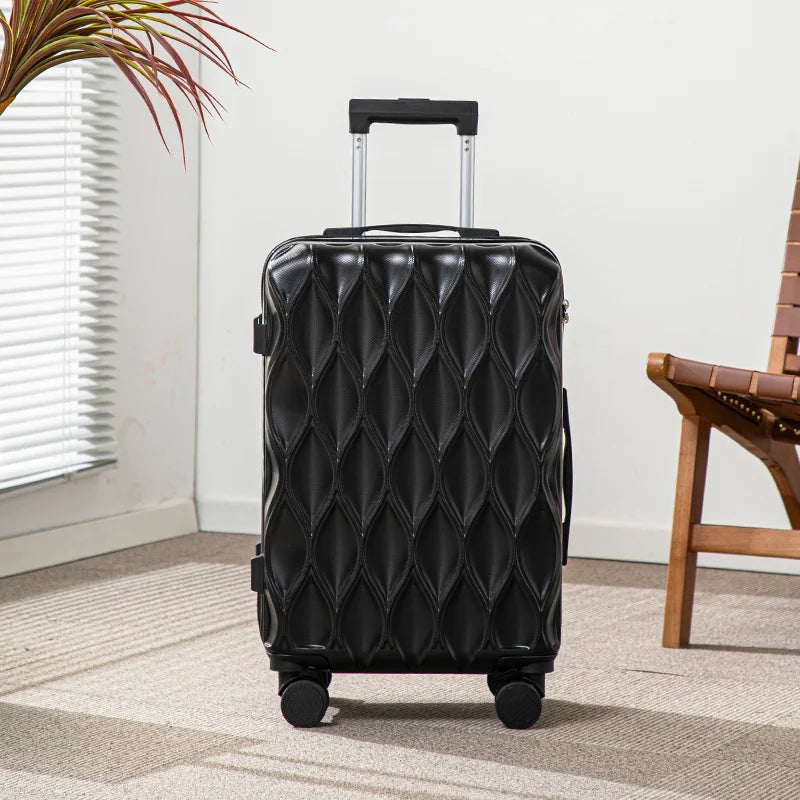 Wavy Line Luggage Rolling Suitcase 17-25 Inch Large Capacity Wheel Travel Bag Fashionable Travel Bag Wheel Suitcase Suitcase