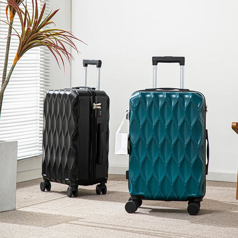 Wavy Line Luggage Rolling Suitcase 17-25 Inch Large Capacity Wheel Travel Bag Fashionable Travel Bag Wheel Suitcase Suitcase