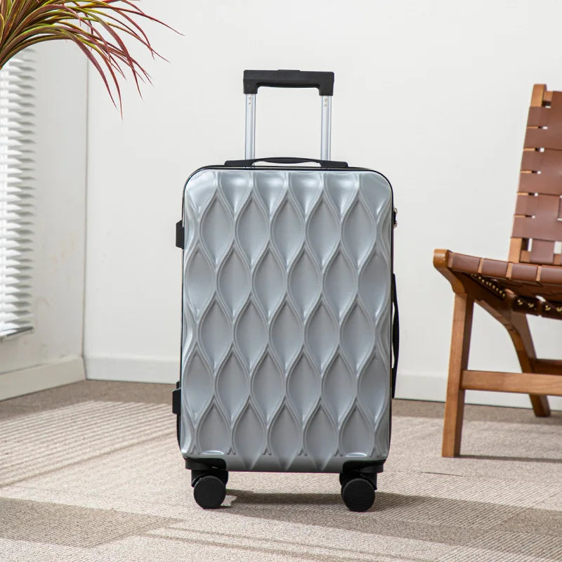 Wavy Line Luggage Rolling Suitcase 17-25 Inch Large Capacity Wheel Travel Bag Fashionable Travel Bag Wheel Suitcase Suitcase