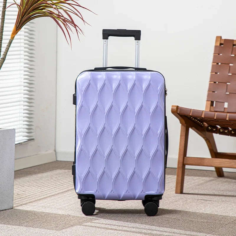 Wavy Line Luggage Rolling Suitcase 17-25 Inch Large Capacity Wheel Travel Bag Fashionable Travel Bag Wheel Suitcase Suitcase