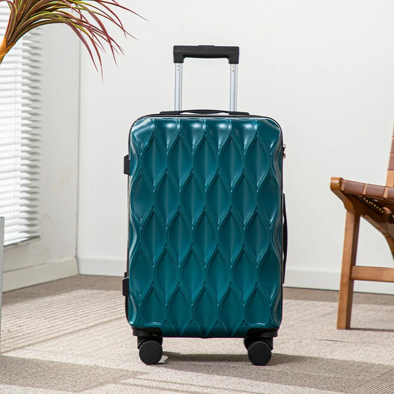 Wavy Line Luggage Rolling Suitcase 17-25 Inch Large Capacity Wheel Travel Bag Fashionable Travel Bag Wheel Suitcase Suitcase