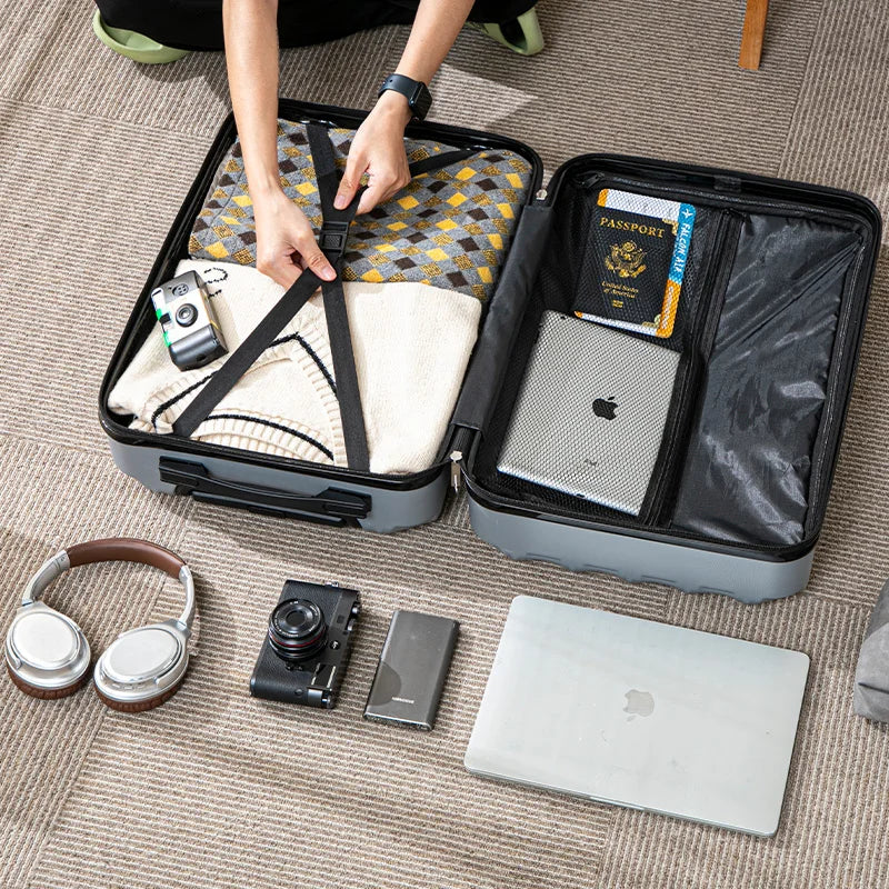Wavy Line Luggage Rolling Suitcase 17-25 Inch Large Capacity Wheel Travel Bag Fashionable Travel Bag Wheel Suitcase Suitcase