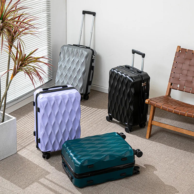 Wavy Line Luggage Rolling Suitcase 17-25 Inch Large Capacity Wheel Travel Bag Fashionable Travel Bag Wheel Suitcase Suitcase